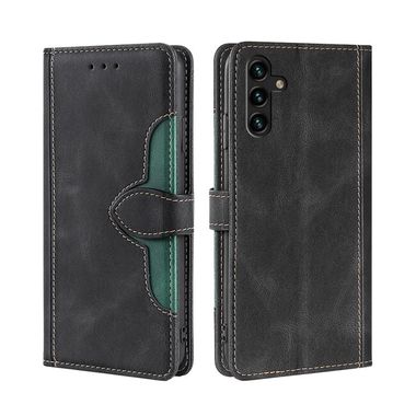 Peňaženkové kožené puzdro SKIN FEEL na Samsung Galaxy A04s – Čierna