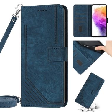 Peňaženkové kožené puzdro SKIN FEEL na Samsung Galaxy A14 4G/5G – Modrá