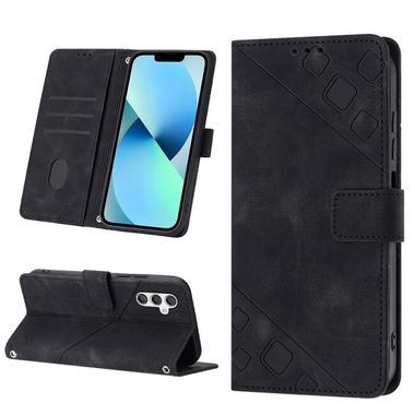 Peňaženkové kožené puzdro Skin-feel na Samsung Galaxy A24 - Čierna