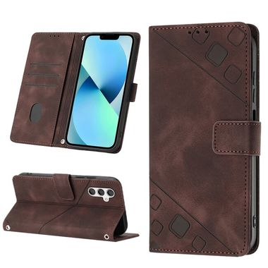 Peňaženkové kožené puzdro Skin-feel na Samsung Galaxy A24 - Hnedá