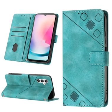 Peňaženkové kožené puzdro Skin-feel na Samsung Galaxy A24 - Zelená