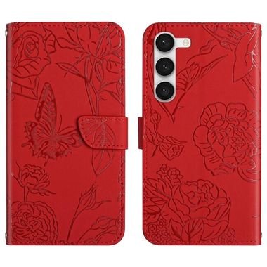 Peňaženkové kožené puzdro SKIN FEEL na Samsung Galaxy S23 5G – Červená