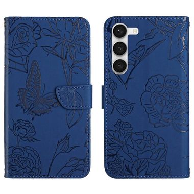 Peňaženkové kožené puzdro SKIN FEEL na Samsung Galaxy S23 5G – Modrá