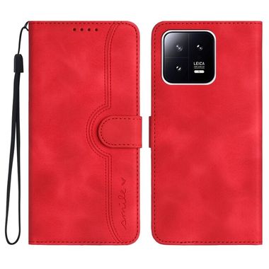 Peňaženkové kožené puzdro SKIN FEEL na Xiaomi 13 – Červená