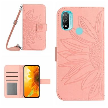 Peňaženkové kožené puzdro Skin Feel Sun Flower na Motorola Moto E20 / E30 / E40 - Ružová