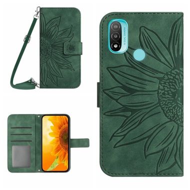 Peňaženkové kožené puzdro Skin Feel Sun Flower na Motorola Moto E20 / E30 / E40 - Zelená