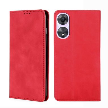 Peňaženkové kožené puzdro Skin Flip na Oppo A58 5G - Červená