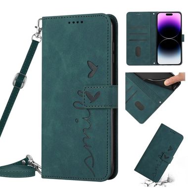 Peňaženkové kožené puzdro SKIN na iPhone 14 Pro Max - Zelená