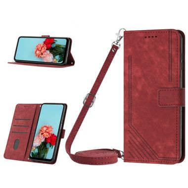 Peňaženkové kožené puzdro SKIN na iPhone 15 Pro Max - Červená