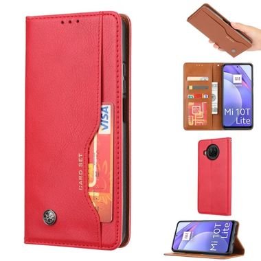 Peňaženkové kožené puzdro SKIN na Xiaomi Mi 10T Lite 5G - Červená