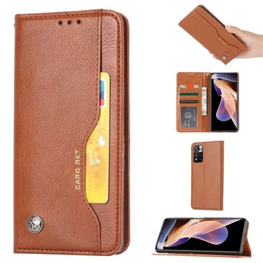 Peňaženkové kožené puzdro SKIN na Xiaomi Redmi Note 11 / 11S - Hnedá