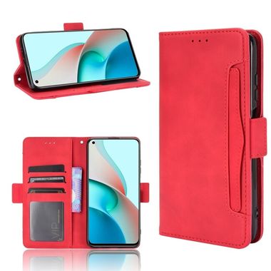 Peňaženkové kožené puzdro SKIN na Xiaomi Redmi Note 9T - Červená