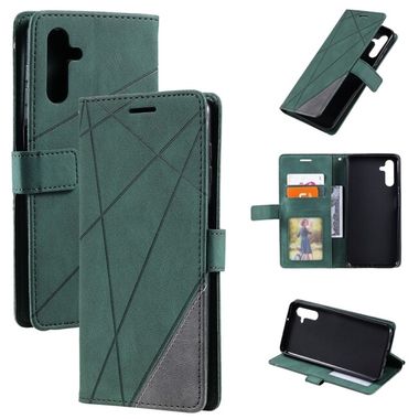 Peňaženkové kožené puzdro SPLICING na Samsung Galaxy A14 4G/5G – Zelená