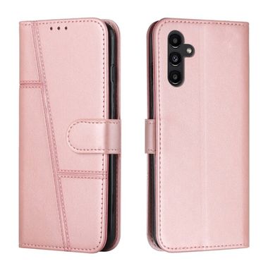 Peňaženkové kožené puzdro Stitching Calf Texture na Samsung Galaxy A05s - Ružová