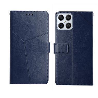 Peňaženkové kožené puzdro STITCHING na Honor X8 4G – Modrá