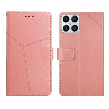 Peňaženkové kožené puzdro STITCHING na Honor X8 4G – Ružovozlatá