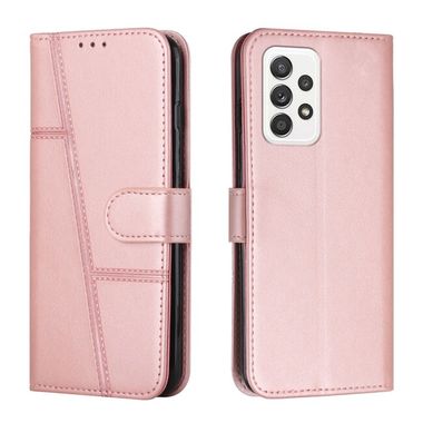 Peňaženkové kožené puzdro STITCHING na Samsung Galaxy A53 5G - Ružová