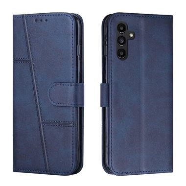 Peňaženkové kožené puzdro STITCHING na Samsung Galaxy A54 5G – Modrá