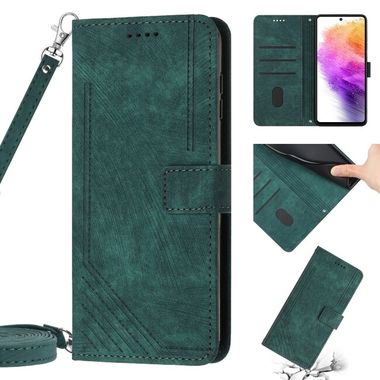 Peňaženkové kožené puzdro Stripe na Samsung Galaxy A73 5G - Zelená