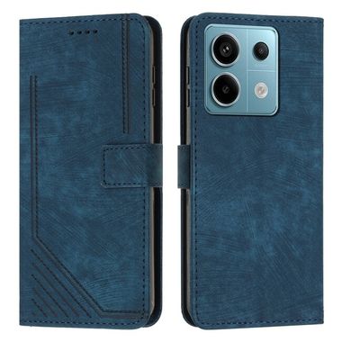Peňaženkové kožené puzdro Stripe na Xiaomi Redmi Note 13 Pro 4G - Modrá