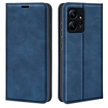 Peňaženkové kožené puzdro Suction na Xiaomi Redmi Note 12 4G - Tmavo modrá