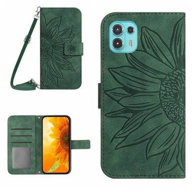 Peňaženkové kožené puzdro Sun Flower na Motorola Edge 20 Lite - Zelená