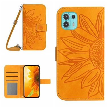 Peňaženkové kožené puzdro Sun Flower na Motorola Edge 20 Lite - Žltá
