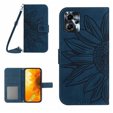 Peňaženkové kožené puzdro Sun Flower na Motorola Moto G13 / G23 / G53 5G - Inky Blue