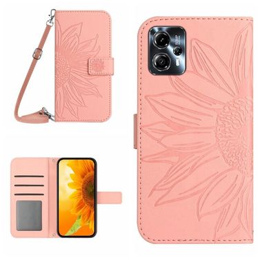 Peňaženkové kožené puzdro Sun Flower na Motorola Moto G13 / G23 / G53 5G - Ružová