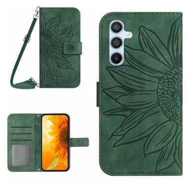 Peňaženkové kožené puzdro Sun Flower na Samsung Galaxy A24 - Zelená