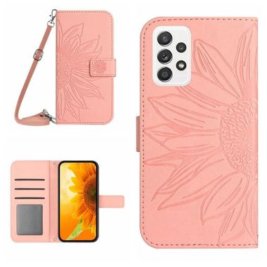 Peňaženkové kožené puzdro Sun Flower na Samsung Galaxy A73 5G - Ružová