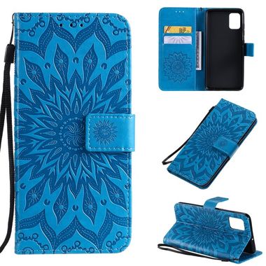 Peňaženkové kožené puzdro Sun Print Horizontalna Samsung Galaxy A51 modrá