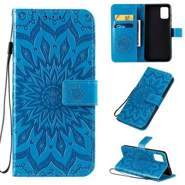 Peňaženkové kožené puzdro Sun Print Horizontalna Samsung Galaxy A71 - modré