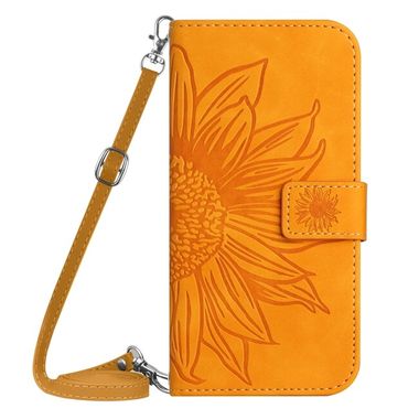 Peňaženkové kožené puzdro Sunflower Embossed na Moto G54 5G / G54 5G Power Edition - Žltá