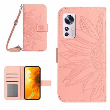 Peňaženkové kožené puzdro SUNFLOWER na Xiaomi 12X – Ružová