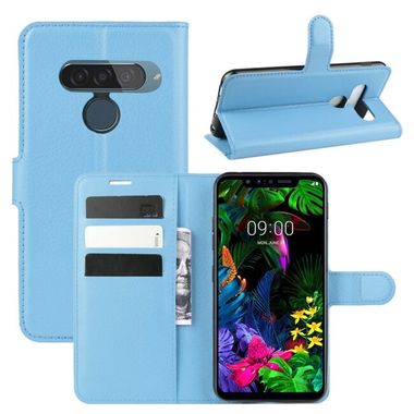 Peňaženkové kožené puzdro TEXTURE na LG G8S - Modrá