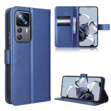 Peňaženkové kožené puzdro TEXTURE na Xiaomi 12T / 12T Pro – Modrá