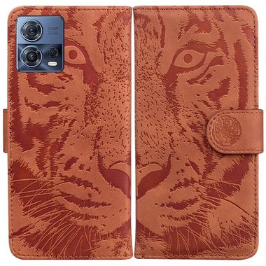Peňaženkové kožené puzdro Tiger na Motorola Edge 30 Fusion - Hnedá