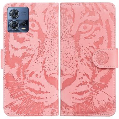 Peňaženkové kožené puzdro Tiger na Motorola Edge 30 Fusion - Ružová