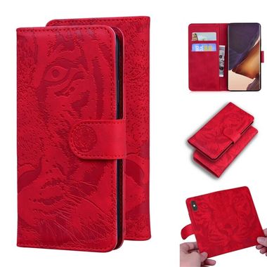 Peňaženkové kožené puzdro Tiger na Samsung Galaxy Note 20 Ultra - Červená