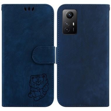 Peňaženkové kožené puzdro Tiger na Xiaomi Redmi Note 12S - Tmavo modrá