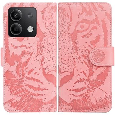 Peňaženkové kožené puzdro Tiger na Xiaomi Redmi Note 13 - Ružová