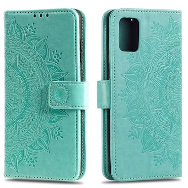 Peňaženkové kožené puzdro Totem Flower na Samsung Galaxy A71 5G – Zelená