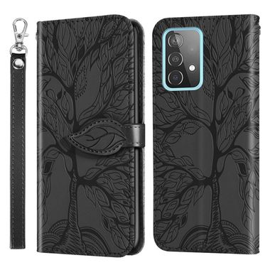 Peňaženkové kožené puzdro TREE na Samsung Galaxy A53 5G - Čierna