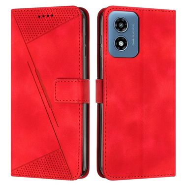 Peňaženkové kožené puzdro Triangle na Motorola Moto G04/ G24 - Červená