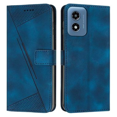 Peňaženkové kožené puzdro Triangle na Motorola Moto G04/ G24 - Modrá