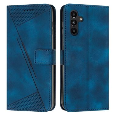 Peňaženkové kožené puzdro Triangle na Samsung Galaxy S24 Plus 5G - Modrá