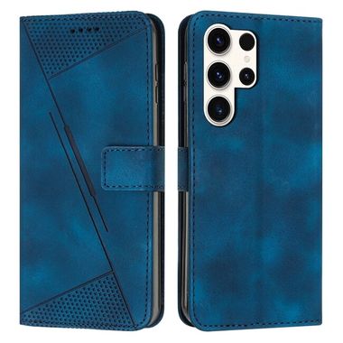 Peňaženkové kožené puzdro Triangle na Samsung Galaxy S24 Ultra 5G - Modrá
