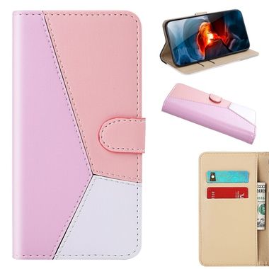 Peňaženkové kožené puzdro TRICOLOR na iPhone 15 Plus – Ružová
