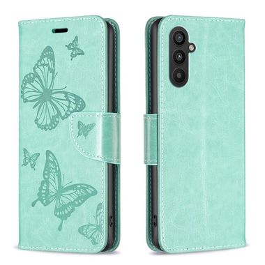 Peňaženkové kožené puzdro Two Butterflies na Samsung Galaxy A25 5G - Zelená